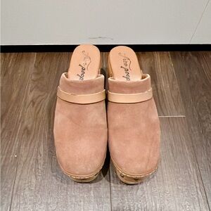 Suede Brown Clogs - excellent condition